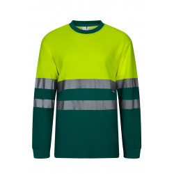 T-shirt en coton bi-colore à manches longues HV 305615