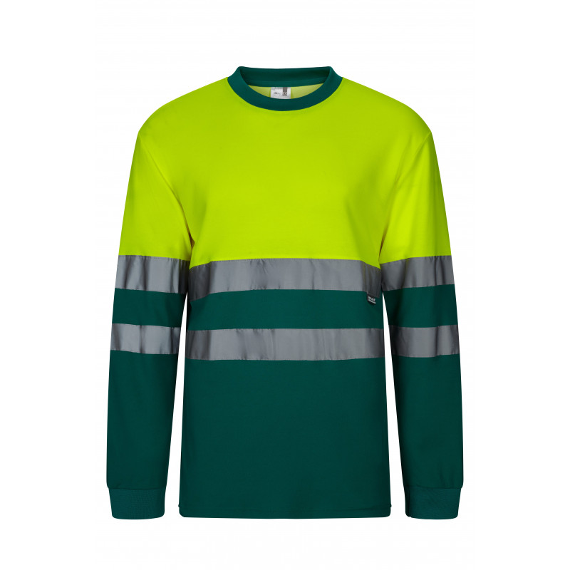 T-shirt en coton bi-colore à manches longues HV 305615